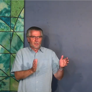 Pastor Herb Shaffer speaking at the worship service